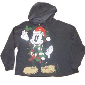 Womens Mickey Mouse Christmas Fleece Oversized Hoodie Size Med Large 1X 3X  NWT